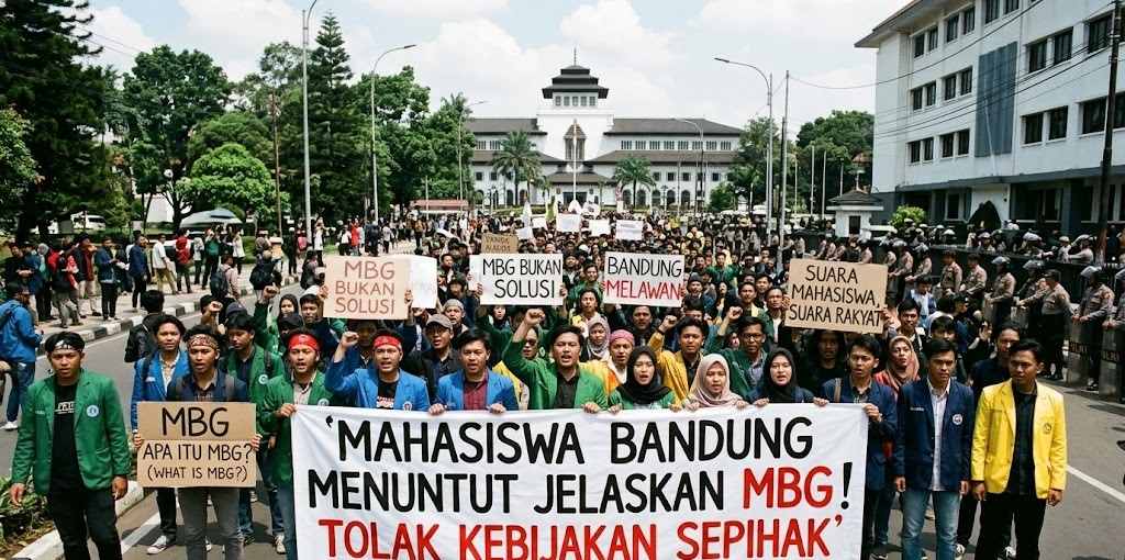Mahasiswa Bandung Tuntut Penghentian MBG dan Pendidikan Gratis