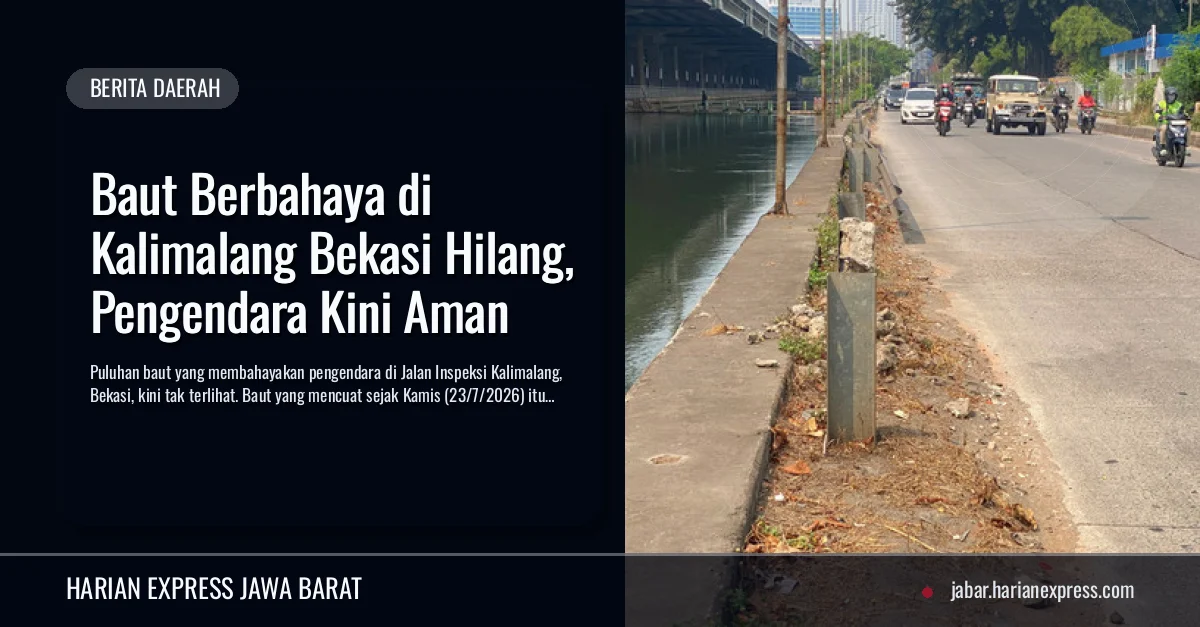 Baut Berbahaya di Kalimalang Bekasi Hilang, Pengendara Kini Aman