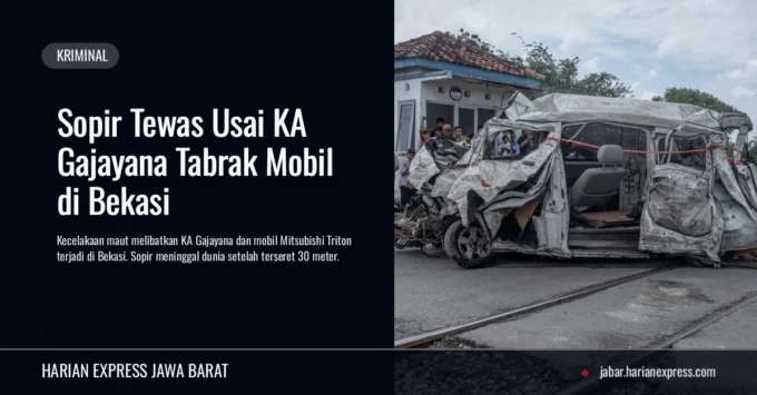 Sopir Tewas Usai KA Gajayana Tabrak Mobil di Bekasi