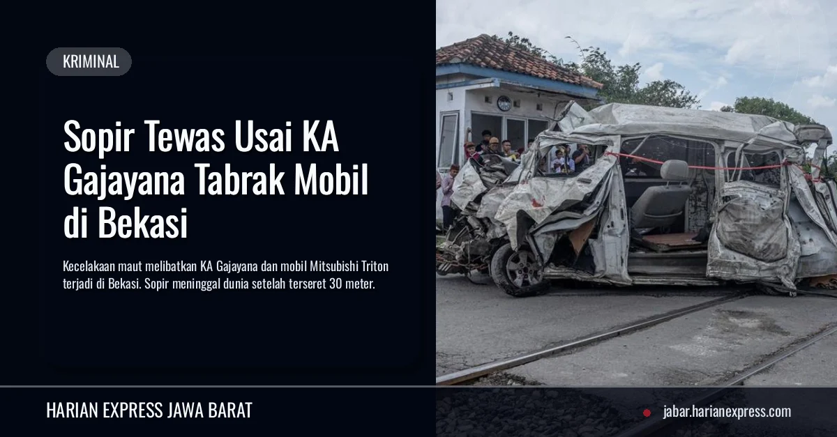 Sopir Tewas Usai KA Gajayana Tabrak Mobil di Bekasi