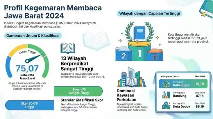Tingkat Kegemaran Membaca Jawa Barat 2024 Sangat Tinggi, Kota Bogor Unggul