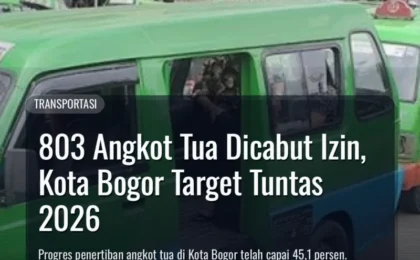 803 Angkot Tua Dicabut Izin, Kota Bogor Target Tuntas 2026