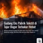 Gudang Eks Pabrik Tekstil di Tajur Bogor Terbakar Hebat