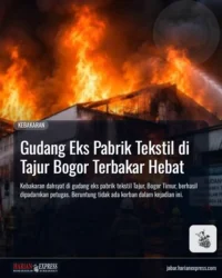 Gudang Eks Pabrik Tekstil di Tajur Bogor Terbakar Hebat
