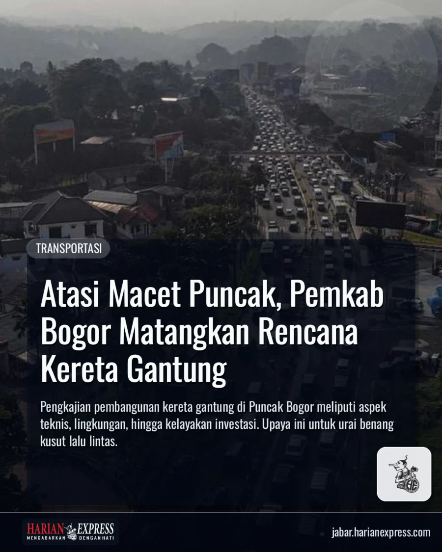 Atasi Macet Puncak, Pemkab Bogor Matangkan Rencana Kereta Gantung