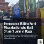 Pemusnahan 15 Ribu Botol Miras dan Narkoba Hasil Sitaan 3 Bulan di Bogor