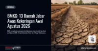 BMKG: 13 Daerah Jabar Awas Kekeringan Awal Agustus 2026