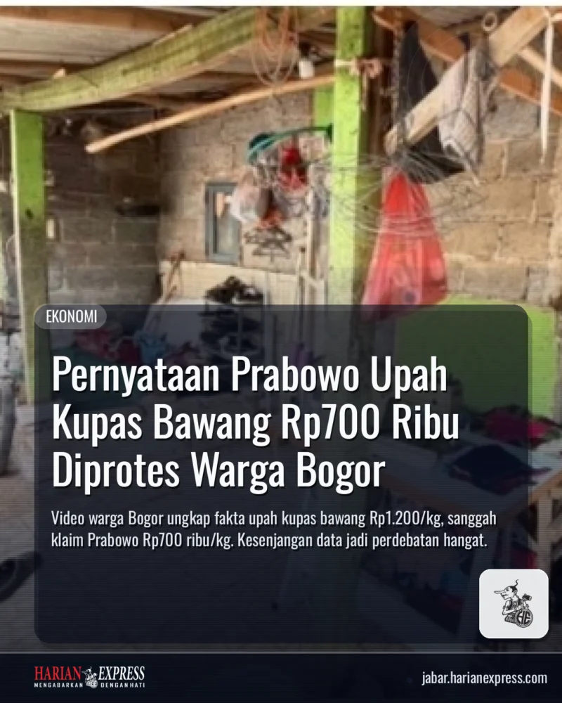 Pernyataan Prabowo Upah Kupas Bawang Rp700 Ribu Diprotes Warga Bogor