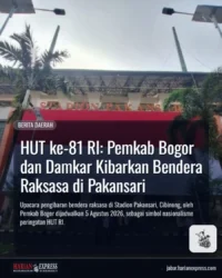 HUT ke-81 RI: Pemkab Bogor dan Damkar Kibarkan Bendera Raksasa di Pakansari