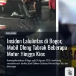 Insiden Lalulintas di Bogor, Mobil Oleng Tabrak Beberapa Motor Hingga Kios