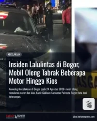 Insiden Lalulintas di Bogor, Mobil Oleng Tabrak Beberapa Motor Hingga Kios