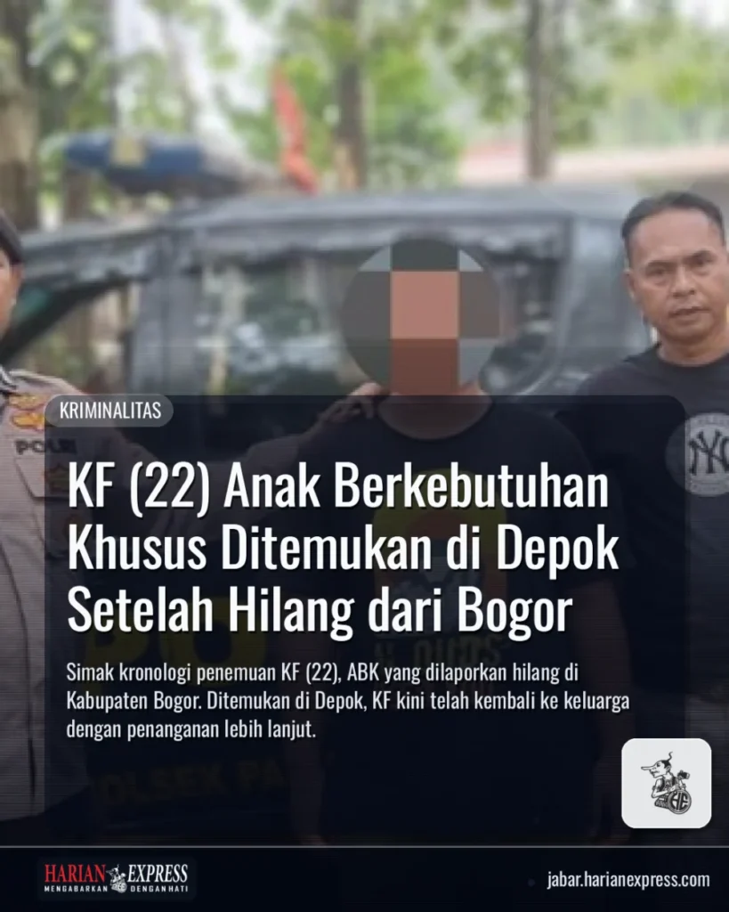 KF (22) Anak Berkebutuhan Khusus Ditemukan di Depok Setelah Hilang dari Bogor
