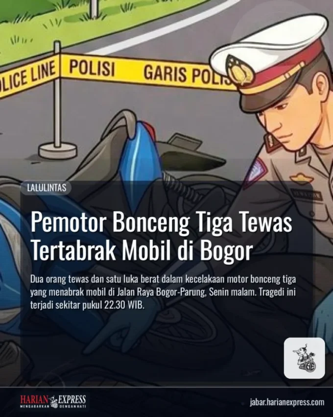 Tragedi Lalu Lintas: Motor Bonceng Tiga Tabrakan di Bogor, Dua Tewas