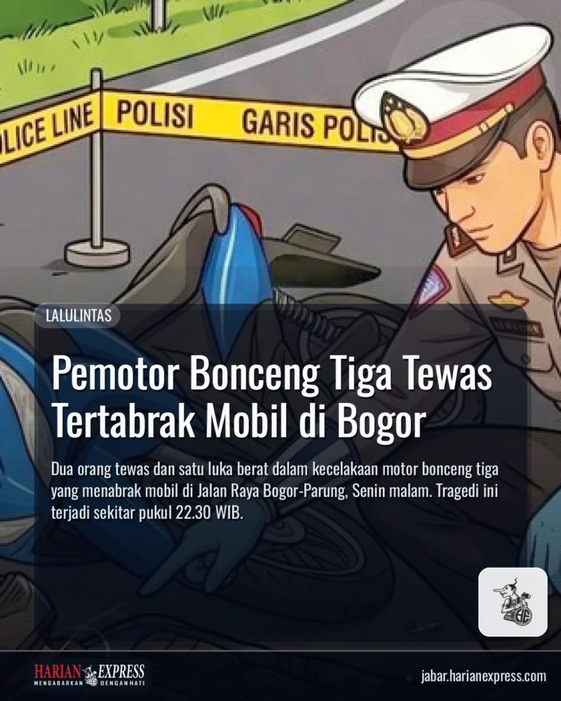 Tragedi Lalu Lintas: Motor Bonceng Tiga Tabrakan di Bogor, Dua Tewas