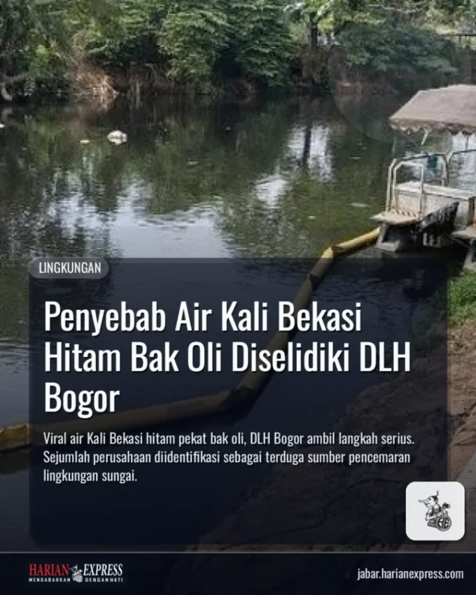 Penyebab Air Kali Bekasi Hitam Bak Oli Diselidiki DLH Bogor