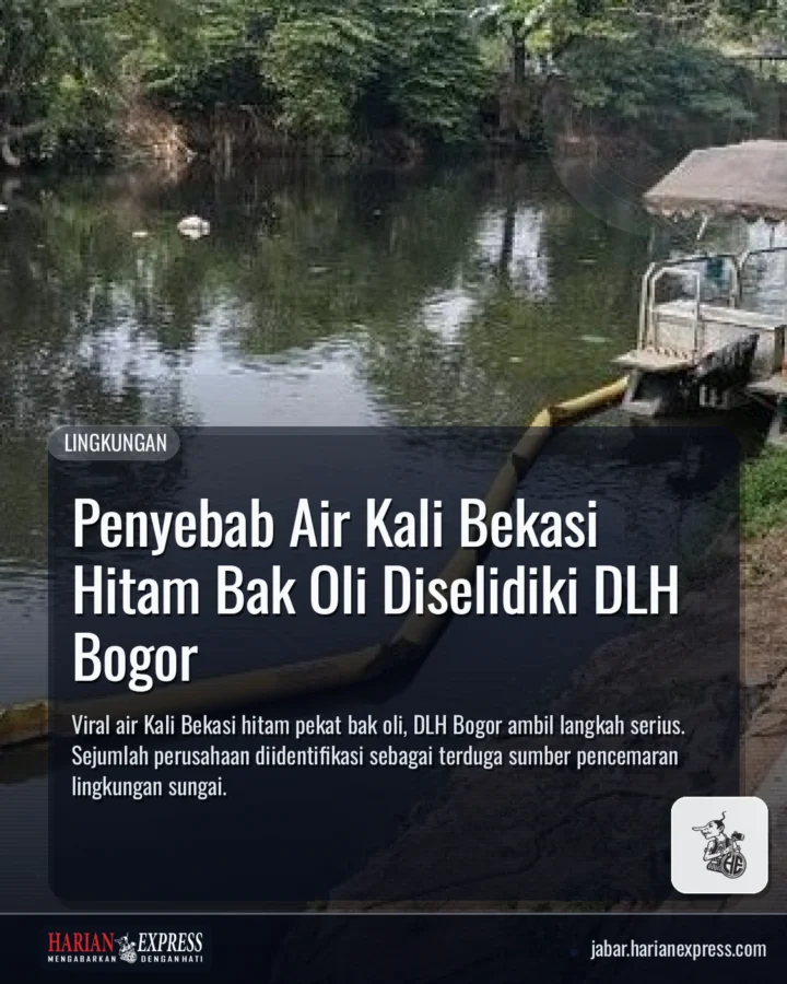Penyebab Air Kali Bekasi Hitam Bak Oli Diselidiki DLH Bogor