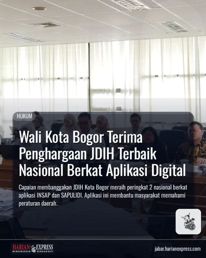Wali Kota Bogor Terima Penghargaan JDIH Terbaik Nasional Berkat Aplikasi Digital