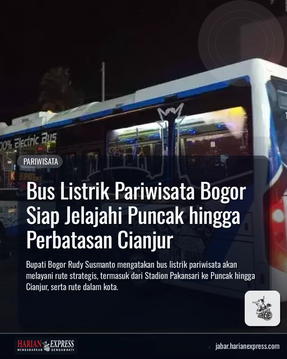 Bus Listrik Pariwisata Bogor Siap Jelajahi Puncak hingga Perbatasan Cianjur
