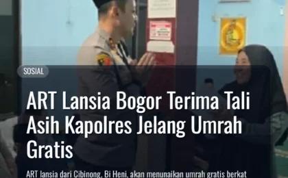 ART Lansia Bogor Terima Tali Asih Kapolres Jelang Umrah Gratis