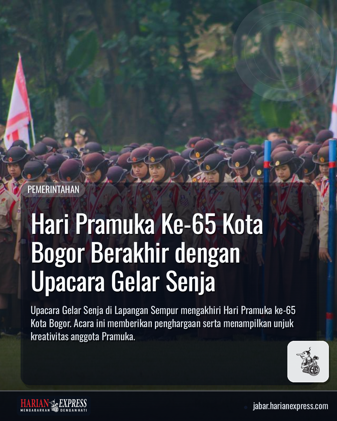 Hari Pramuka Ke-65 Kota Bogor Berakhir dengan Upacara Gelar Senja