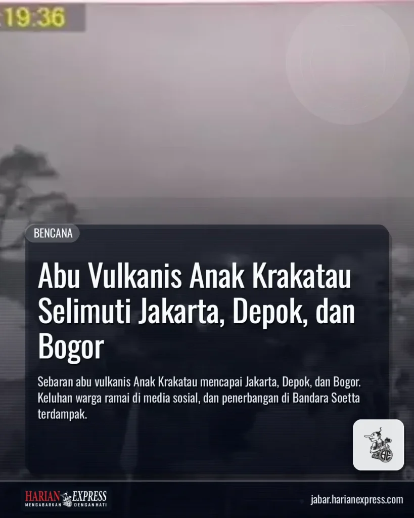 Abu Vulkanis Anak Krakatau Selimuti Jakarta, Depok, dan Bogor