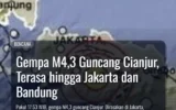Gempa M4,3 Guncang Cianjur, Terasa hingga Jakarta dan Bandung