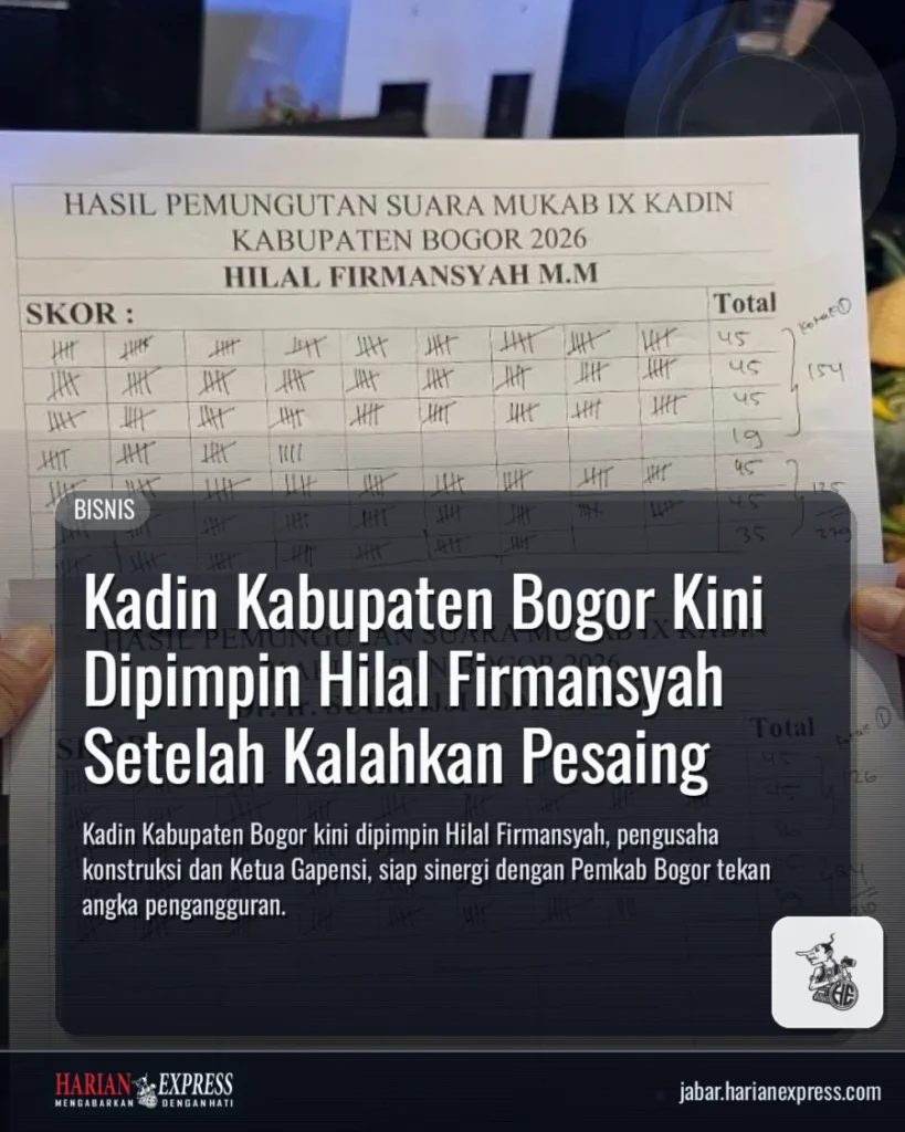 Kadin Kabupaten Bogor Kini Dipimpin Hilal Firmansyah Setelah Kalahkan Pesaing
