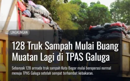 128 Truk Sampah Mulai Buang Muatan Lagi di TPAS Galuga