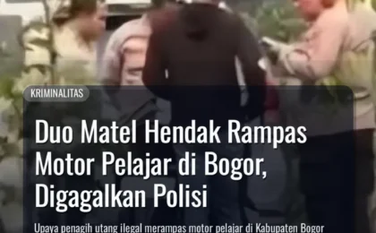 Duo Matel Hendak Rampas Motor Pelajar di Bogor, Digagalkan Polisi