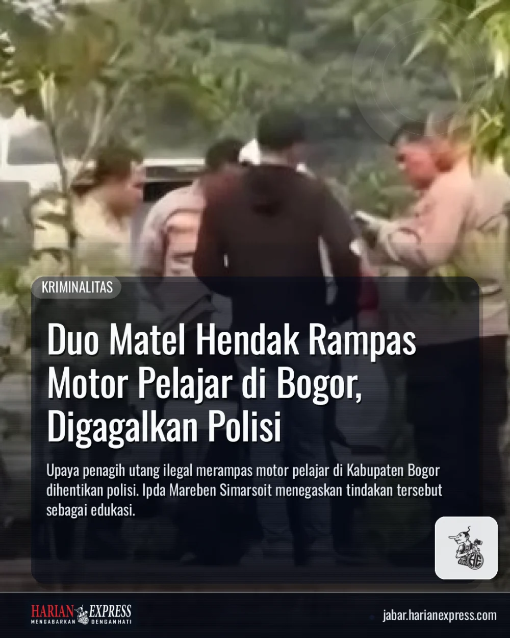 Duo Matel Hendak Rampas Motor Pelajar di Bogor, Digagalkan Polisi