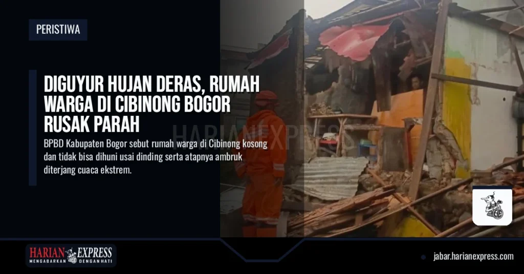 Diguyur Hujan Deras, Rumah Warga di Cibinong Bogor Rusak Parah