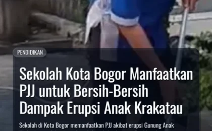 Sekolah Kota Bogor Manfaatkan PJJ untuk Bersih-Bersih Dampak Erupsi Anak Krakatau