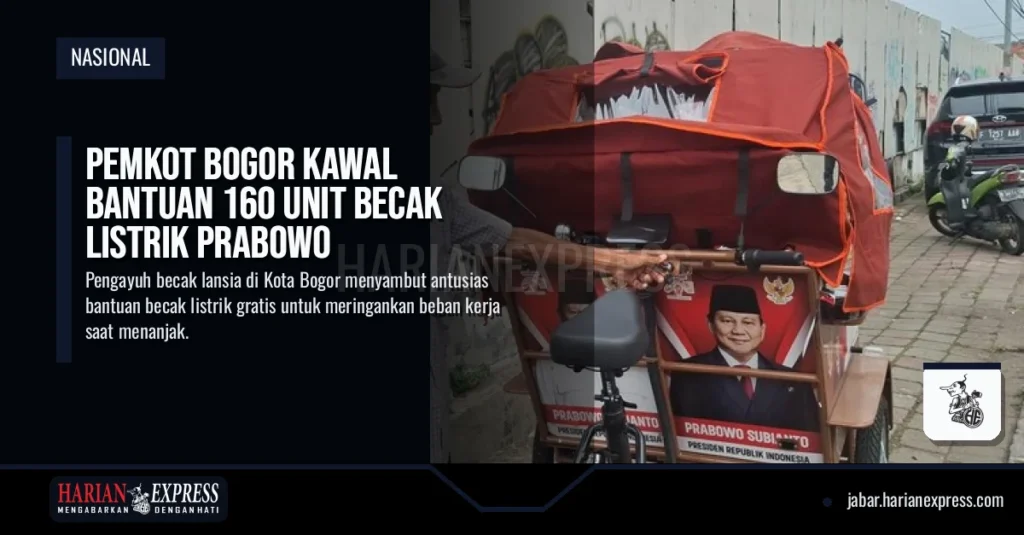 Pemkot Bogor Kawal Bantuan 160 Unit Becak Listrik Prabowo