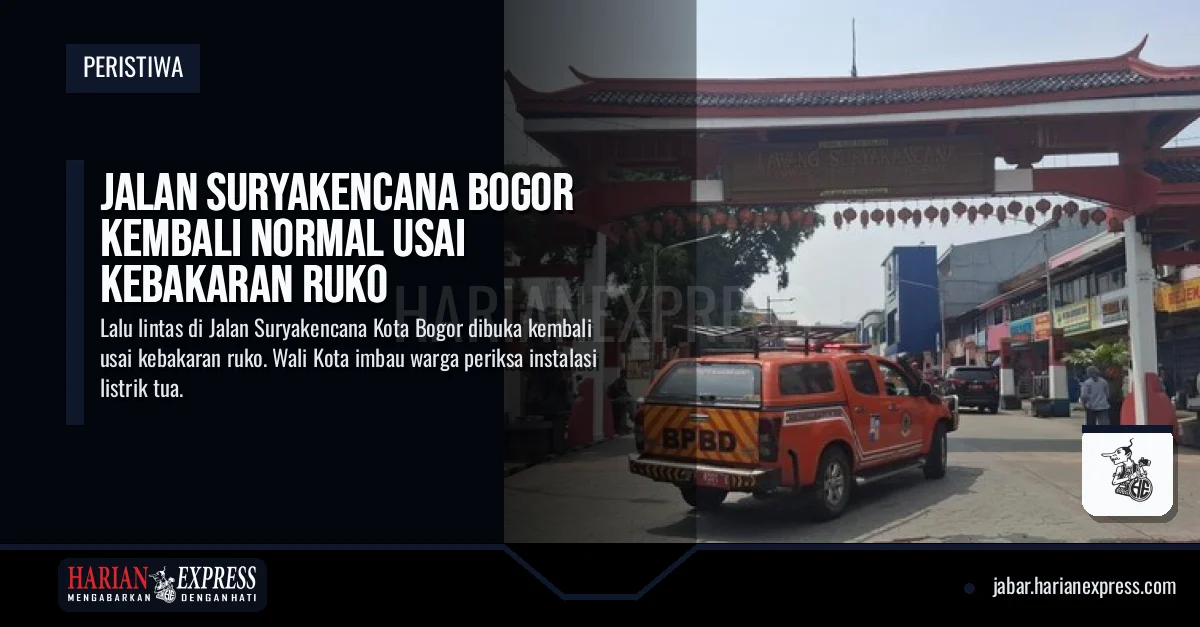 Jalan Suryakencana Bogor Kembali Normal Usai Kebakaran Ruko