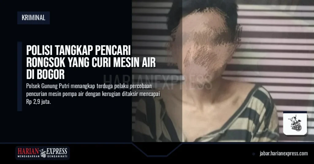 Polisi Tangkap Pencari Rongsok yang Curi Mesin Air di Bogor